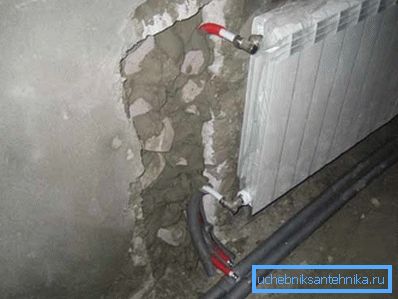 Pipes can be disguised under a floor screed or hidden in walls. Pipes can be disguised under a floor screed or hidden in walls.