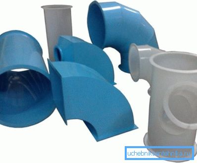 PVC pipes for ventilation of different shapes and sizes PVC pipes for ventilation of different shapes and sizes