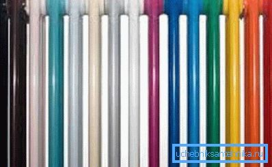 Colored radiators will fit well in the interior Colored radiators will fit well in the interior