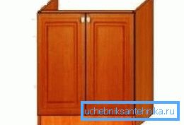 Cabinet under the sink.