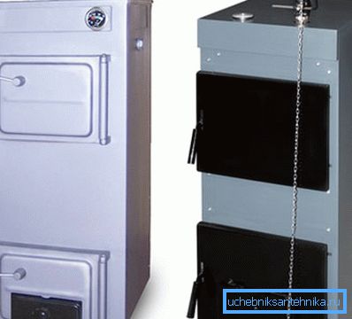 Solid fuel boilers Don heating with the function of the transition to gas (right)