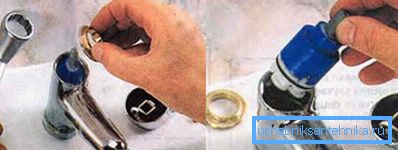 Remove the nut and take out the cartridge Remove the nut and take out the cartridge