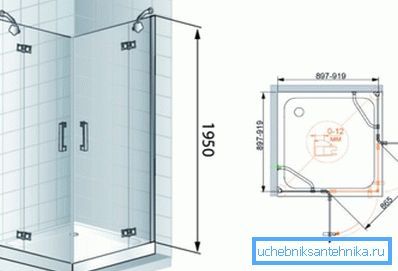 Corner booth with hinged doors Corner booth with hinged doors