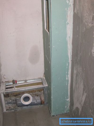 Corner arrangement of plasterboard boxes Corner arrangement of plasterboard boxes
