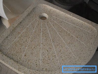 Cast marble corner shower base Cast marble corner shower base