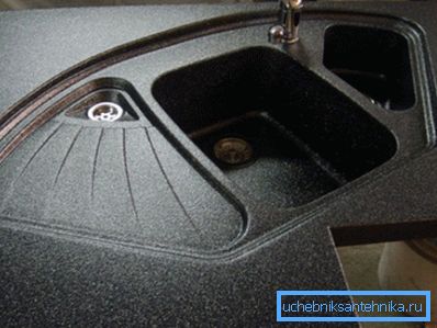 Corner stone sinks for kitchen with two bowls Corner stone sinks for kitchen with two bowls