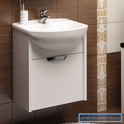 Washbasin 50 to 50 cm in hanging cabinet. Washbasin 50 to 50 cm in hanging cabinet.