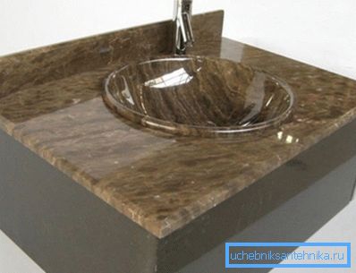 Washbasin bowl on marble countertop Washbasin bowl on marble countertop