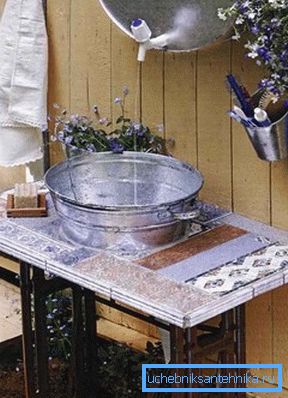 Washbasin of a barrel with a basin of the basin.