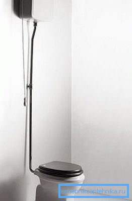 Toilet with a high cistern