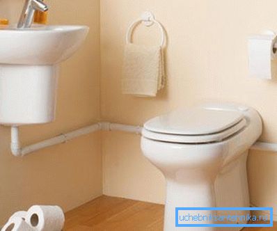 Toilet with drain connected to the water supply Toilet with drain connected to the water supply