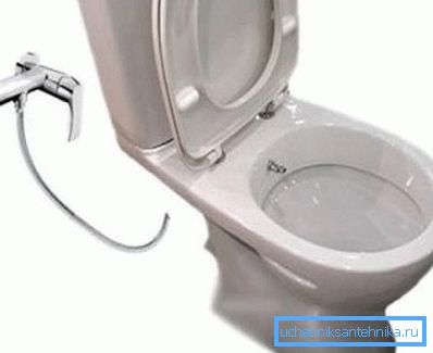 WC with integrated nozzle. WC with integrated nozzle.