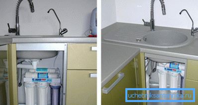 Install a filter for drinking water under the sink Install a filter for drinking water under the sink