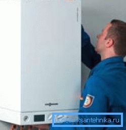 Installing a gas boiler on the wall Installing a gas boiler on the wall