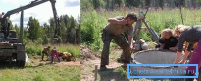 Installing the first concrete ring in the mine
