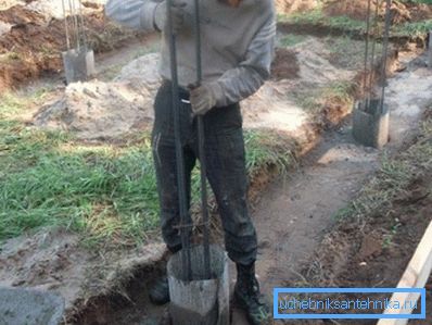 Installation in the well of reinforcement cage Installation in the well of reinforcement cage