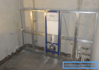 Installation of built-in toilet on a plasterboard wall