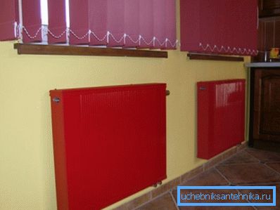 Installed heating radiators Installed heating radiators