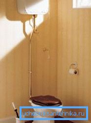 Installed toilet with hanging system