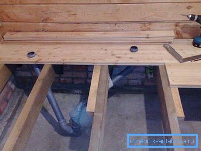 1198 Wooden floor drain device