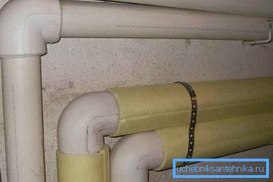 Insulation of polypropylene pipes for cold water supply will eliminate condensation. Insulation of polypropylene pipes for cold water supply will eliminate condensation.