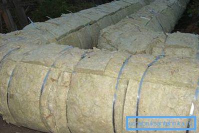 Thermal insulation of pipes using mineral wool. Thermal insulation of pipes using mineral wool.