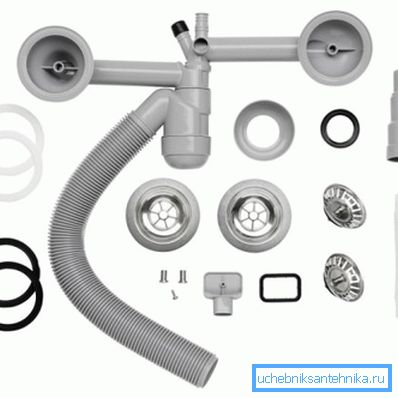 Knot for the coupled sinks in unassembled form Knot for the coupled sinks in unassembled form