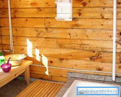 In this example, a shower is installed in the bath. In this example, a shower is installed in the bath.