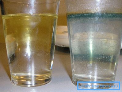 As a result of settling, a film or sediment may form, as in the photo As a result of settling, a film or sediment may form, as in the photo