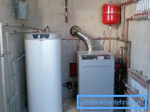 In systems with a non-volatile boiler, an expansion tank is required (in the photo it is red) In systems with a non-volatile boiler, an expansion tank is required (in the photo it is red)