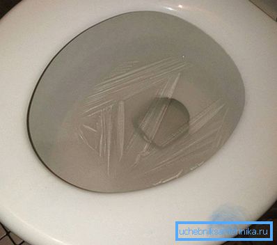 Water is frozen in the toilet