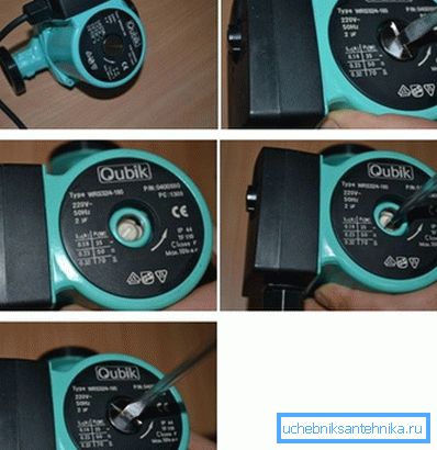The shaft can be turned with a simple screwdriver