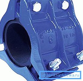 Option of a cast-iron repair system with rubber gasket Option of a cast-iron repair system with rubber gasket