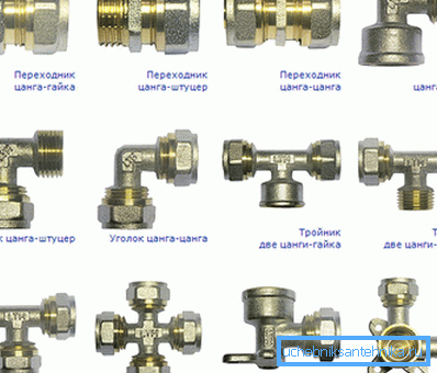 Variants of crimped fittings for working with metal-plastic products