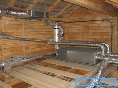 Ventilation channels installed in the attic Ventilation channels installed in the attic