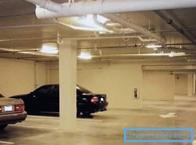 Ventilation of large garages is carried out mechanically. Ventilation of large garages is carried out mechanically.