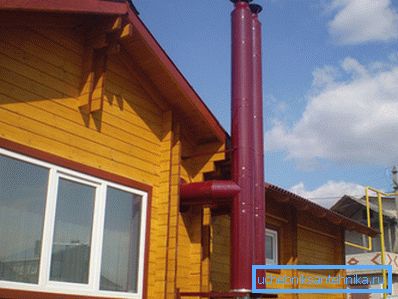 Ventilation and chimneys in a private metal house Ventilation and chimneys in a private metal house