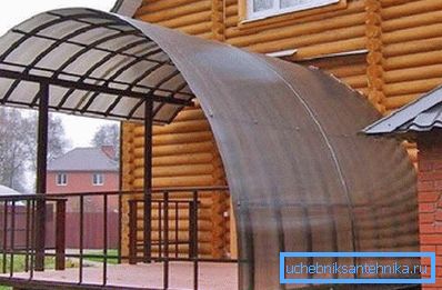 Veranda from a profile pipe and polycarbonate Veranda from a profile pipe and polycarbonate