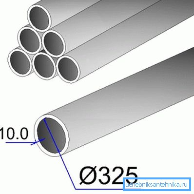 Pipe weight 325x10 and others is determined by wall thickness