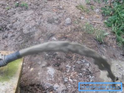 Initially, very dirty water is pumped from the well.