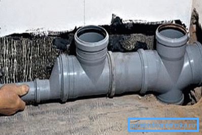Intra room installation of PVC sewer pipes