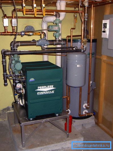 During operation, the burner produces noise, so the boiler is installed in a separate room During operation, the burner produces noise, so the boiler is installed in a separate room
