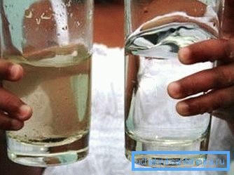 Water before and after filtration Water before and after filtration