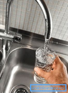 Water from the tap, which passed all stages of filtration Water from the tap, which passed all stages of filtration
