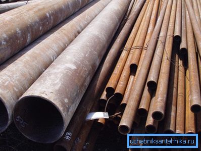 Water and gas pipes in stock.