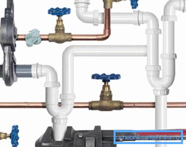 Water pipes made of various materials Water pipes made of various materials