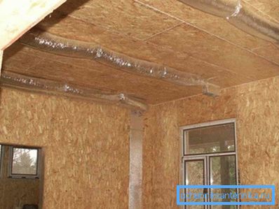 Air ducts for supplying warm air will hide the suspended ceiling.