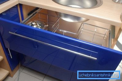 Mortise sink with cupboard for the kitchen Mortise sink with cupboard for the kitchen
