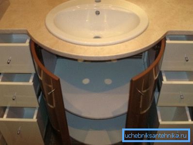 Built-in washbasin in the bathroom - an excellent and very functional solution, because in the cabinet you can store a lot of useful things Built-in washbasin in the bathroom - an excellent and very functional solution, because in the cabinet you can store a lot of useful things