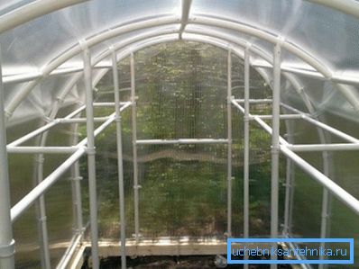 Made of plastic pipes greenhouse Made of plastic pipes greenhouse
